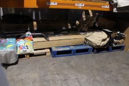 A quantity of sport and leisure related items to include weight bars, Zogg pool floats and Protos cr