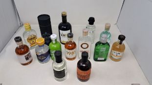 Fourteen bottles of assorted Gin to include Ginstr, Gordons's, Source and Hotel Chocolat (Over 18s o
