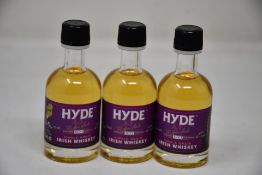 A box of Hyde Single Grain Irish Whiskey Miniatures (24x50ml) (Over 18s only).
