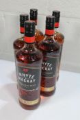 Five Whyte & Mackay Blended Scotch Whisky (4 x 1ltr) (Labels with slight distress) (Over 18s only).