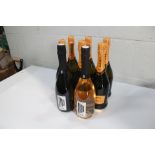 Seven Canti Extra Dry Prosecco (6 x 750ml) and two Fiol Proseccos, one White and one Rosé (2 x 750ml