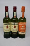Two bottles of Jameson Triple Distilled Irish Whiskey (700ml) and Jameson Orange Spirit Drink (700ml