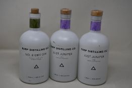 Three bottles of Earp Distilling Co., to include Just Juniper and No.8 dry gin (700ml) (Over 18s onl