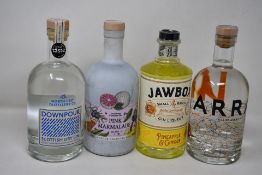 Downpour Scottish Dry Gin (700ml), Arran Gin (700ml), Jawbox Pineapple and Ginger Gin (700ml) and Pi