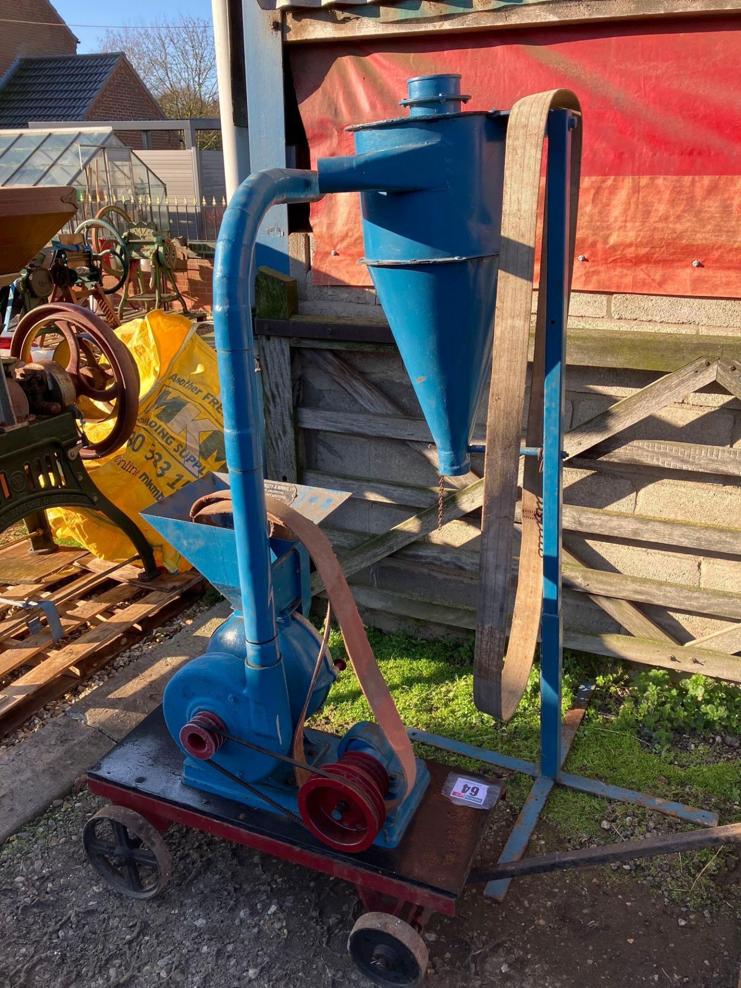 Christy & Norris Ltd grinding mill and cyclone on trolley. Serial No: 2995M2