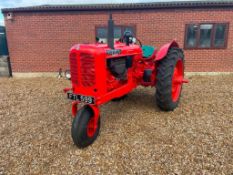 1952 Nuffield Universal M4 TVO 2wd row crop tractor on 9.00-10 front single ridge and 12.4-36 rear w