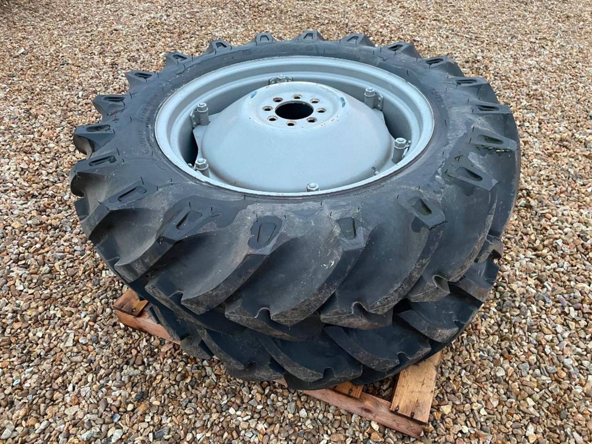 Pair 12.4/11-28 wheels and tyres with Massey Ferguson centres (new) - Image 2 of 2