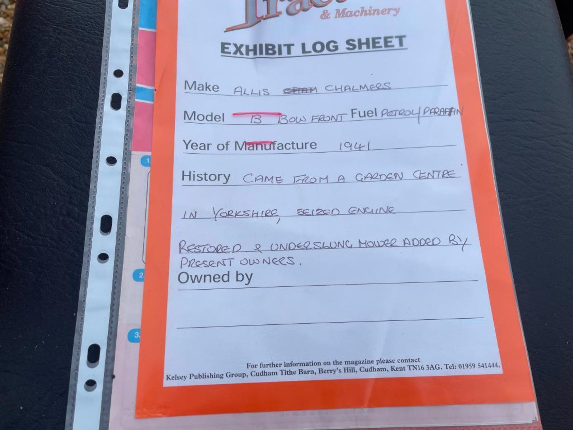 1941 Allis Chalmers Model B TVO Bow Front 2wd tractor on 4.00-15 front and 11.2-24 rear wheels and t - Image 18 of 20