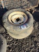 3No. UniRoyal 6.70/15 wheels and tyres with 4 stud centres