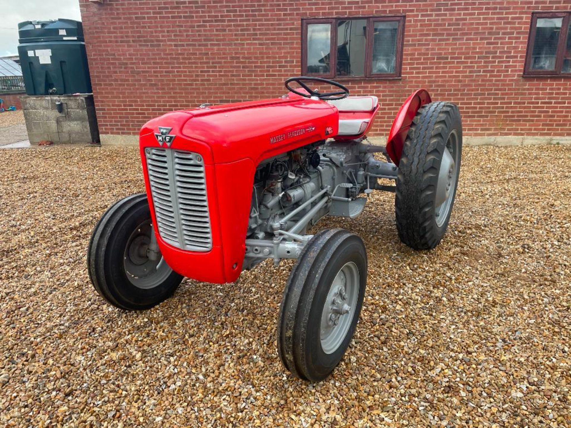 1962 Massey Ferguson 35 Industrial petrol 2wd tractor on 6.00-16 front and 10.00-28IND rear wheels a
