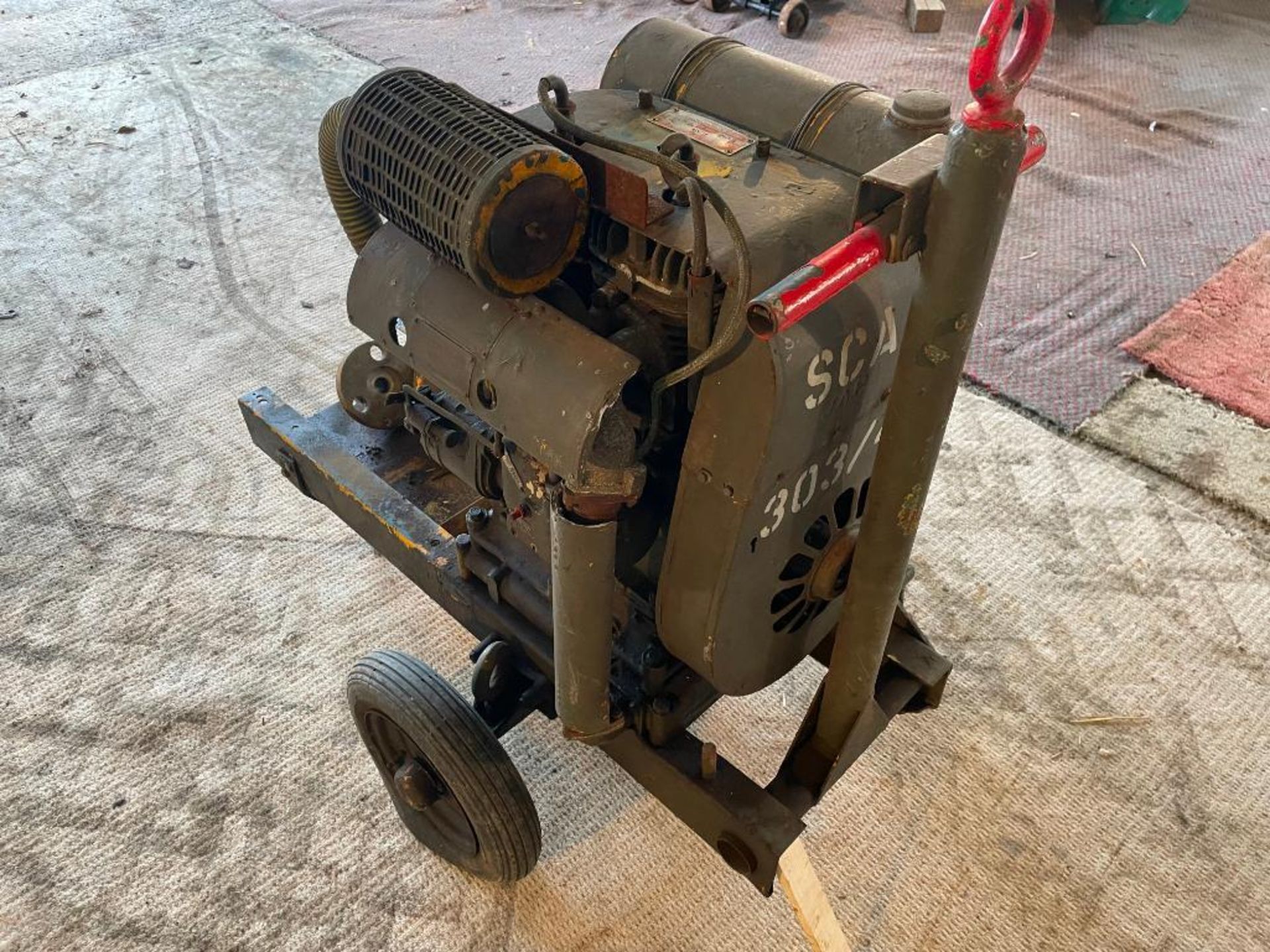 Carlisle Engineering Ltd Military spec unit with JAP55 petrol stationery engine and trolley. Serial - Image 4 of 5