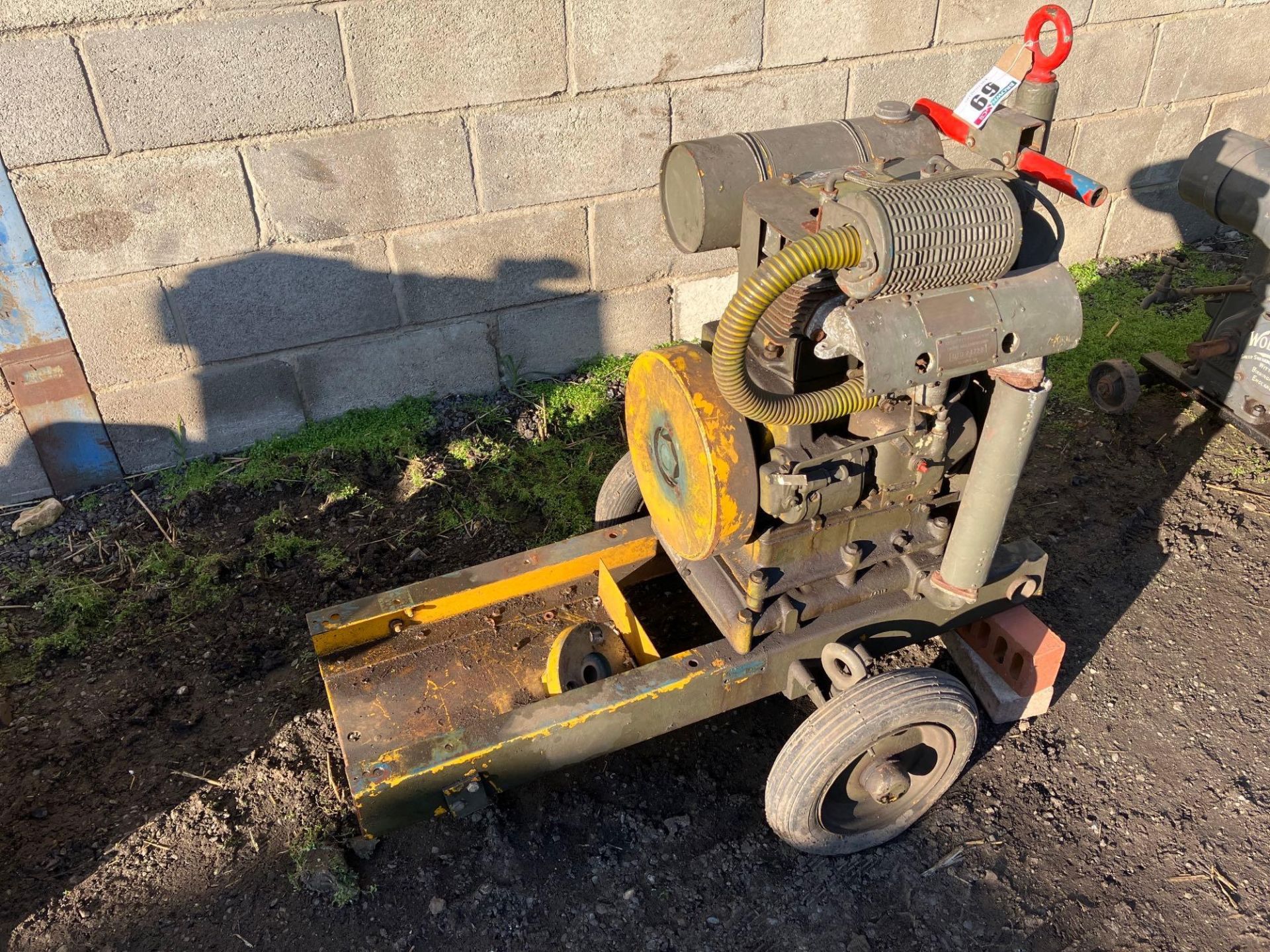 Carlisle Engineering Ltd Military spec unit with JAP55 petrol stationery engine and trolley. Serial