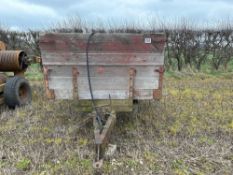 Single axle wooden sided tipping trailer