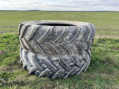 Pair of Kleber 460/85r38 tyres