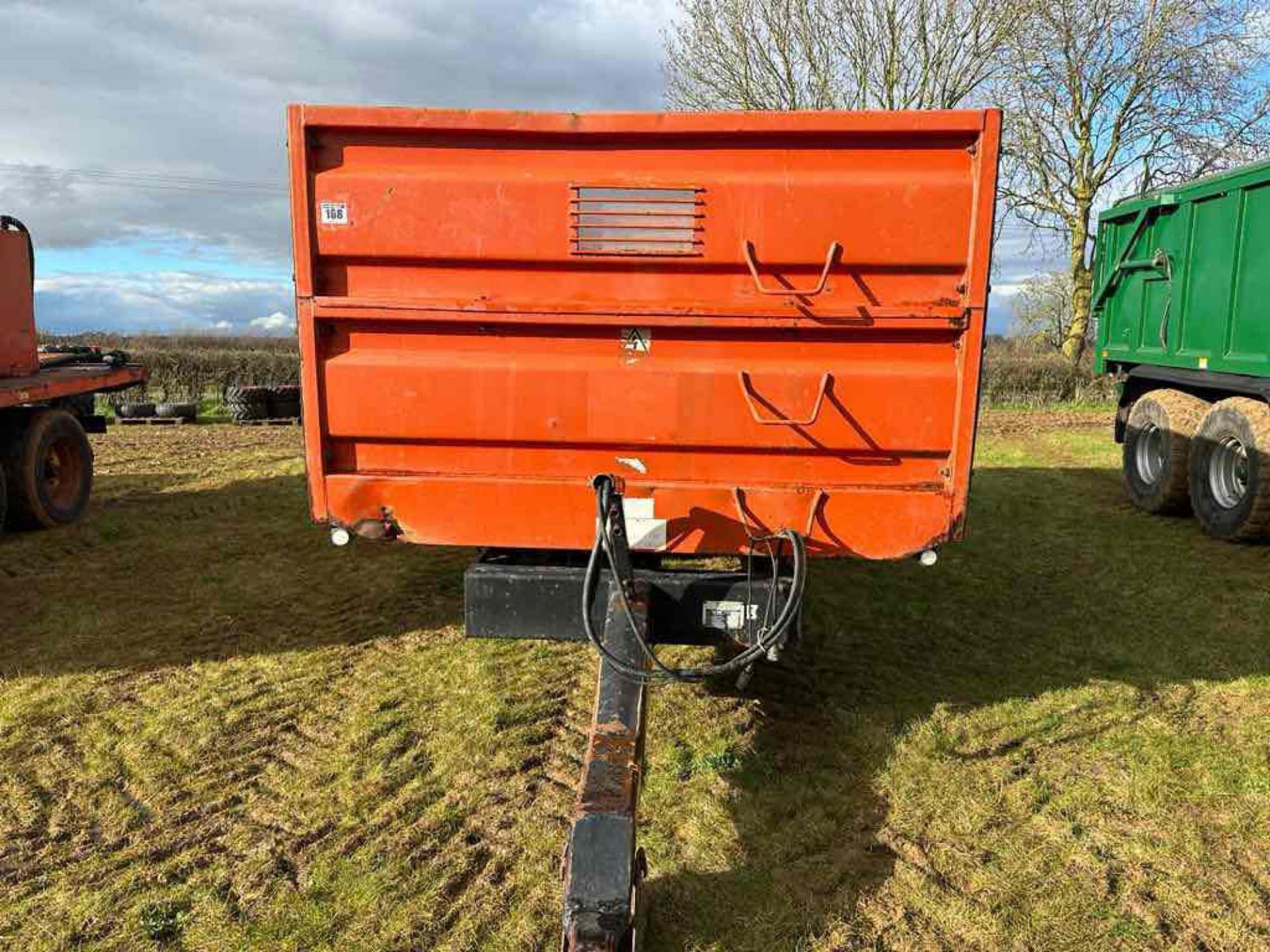 2000 Marston GLS12 12t twin axle trailer with removable sides, c/w manual rear door and grain chute