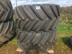 2 x 8 stud wheels with Michelin Max Bib 710/55R30 tyres