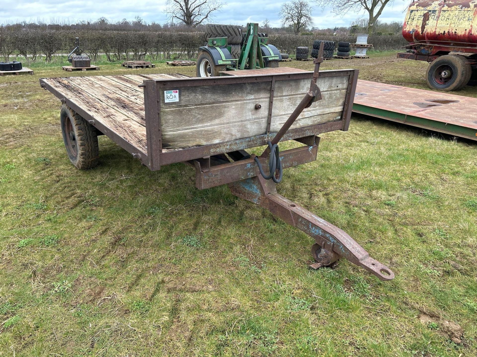 Single axle flat bed trailer with wooden floor - Image 2 of 6