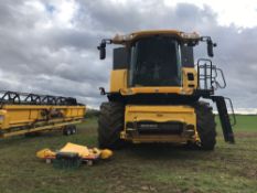 2009 New Holland CR9080 Elevation 2wd combine harvester with 30ft header and trailer, 2 electric sid