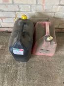 2No plastic fuel cans