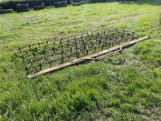 Seed harrows and wooden stretcher