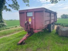 2008 Richard Weston SF14 14t grain trailer with sprung drawbar, hydraulic tailgate and grain chute o