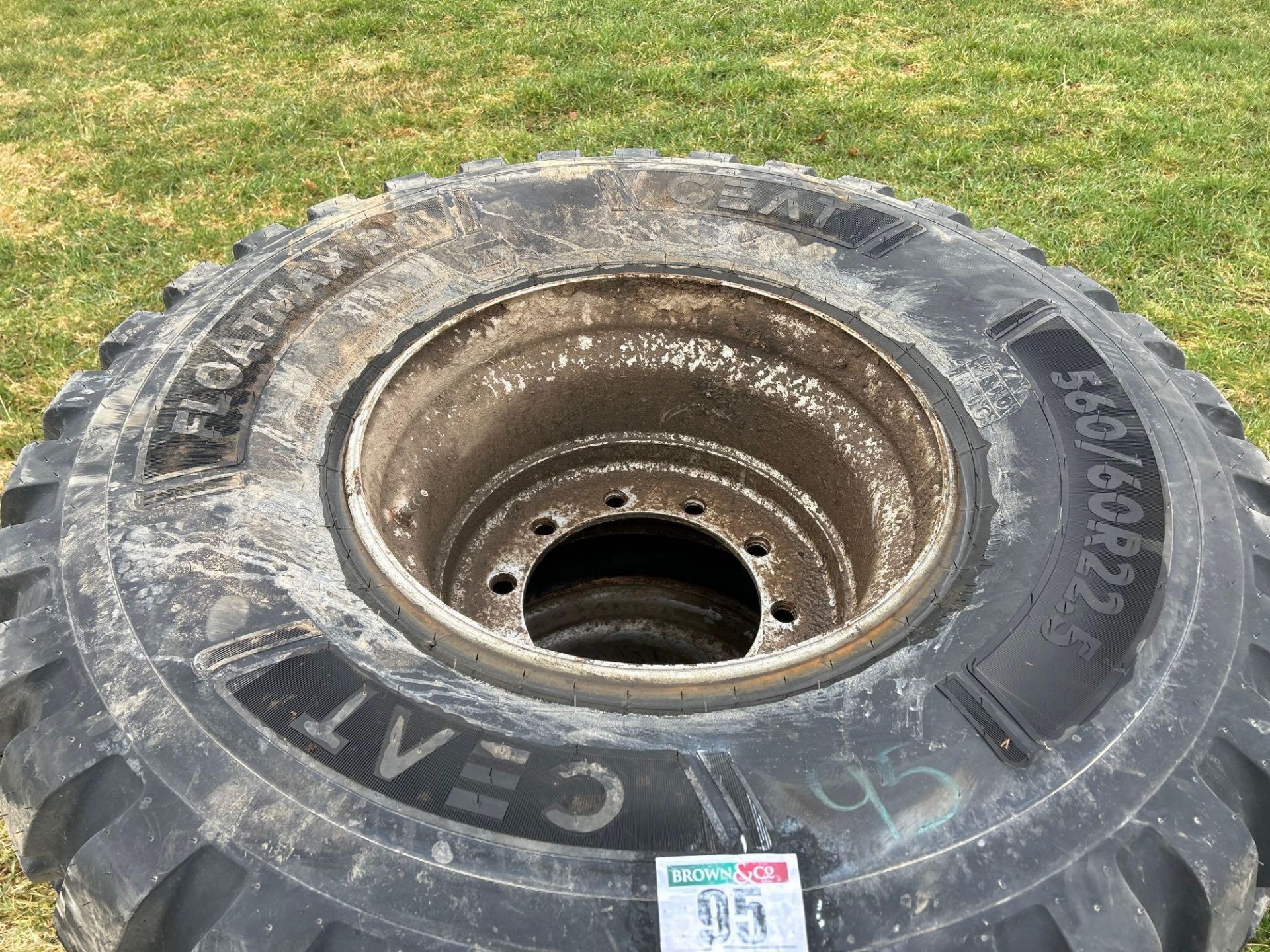 Pair of 560/60R22.5 floatation tyres and wheels. Brand new. - Image 2 of 3