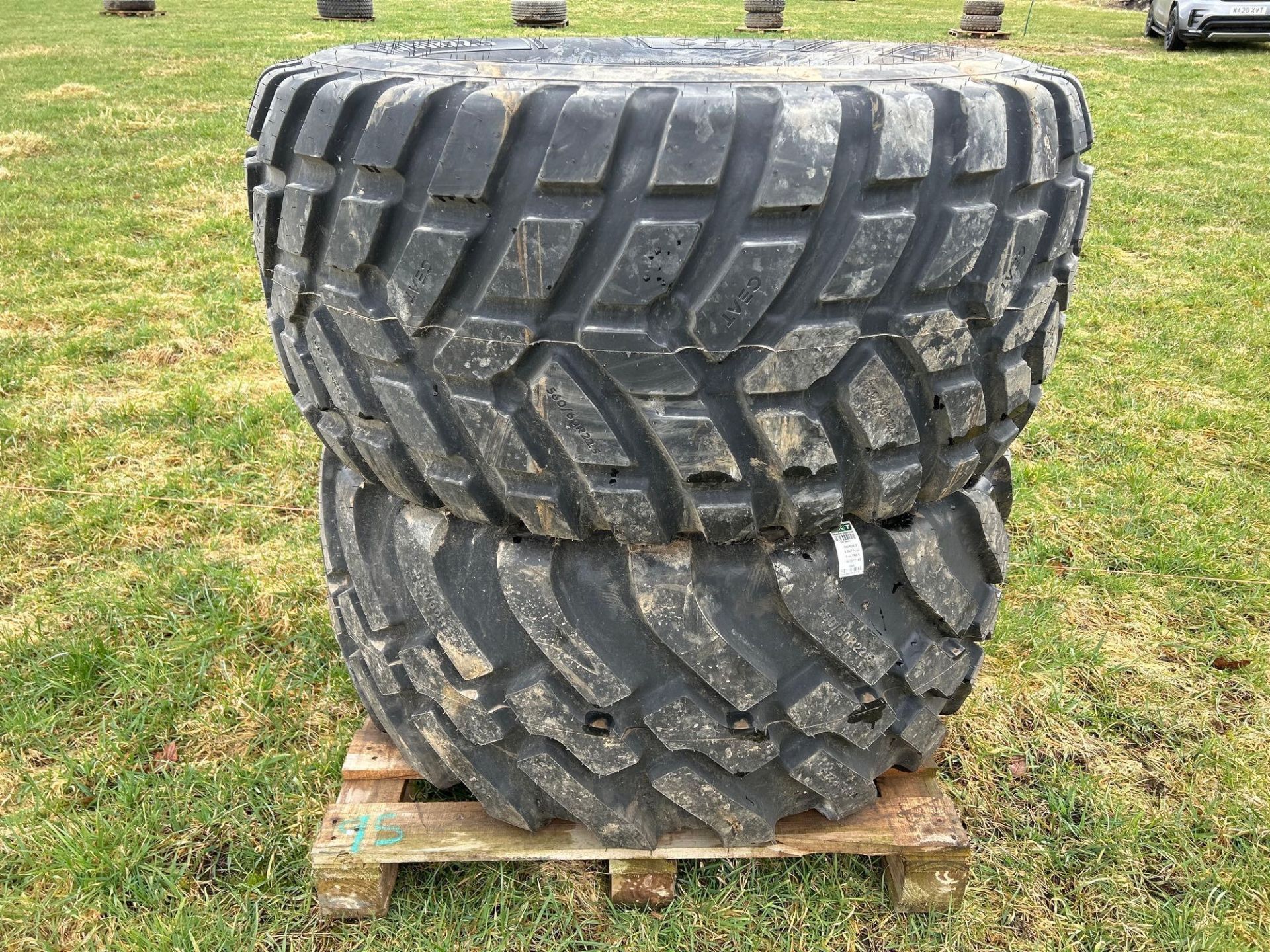Pair of 560/60R22.5 floatation tyres and wheels. Brand new. - Image 3 of 3