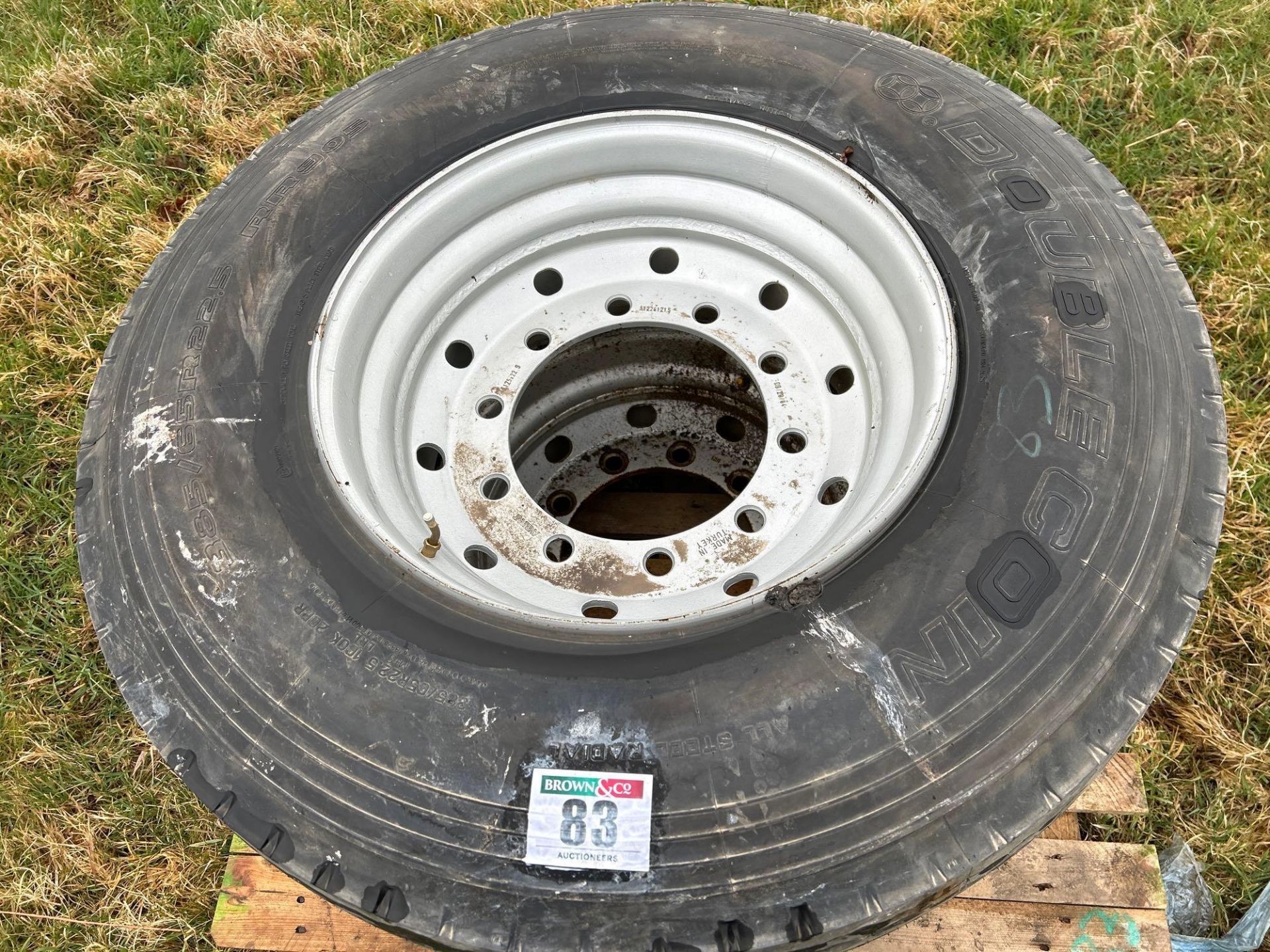 Pair of 385/65R22.5 tyres and wheels. 10 stud. - Image 2 of 3