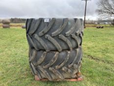 Pair of Vredestein Traxion XXL 710/60R30 tyres and wheels