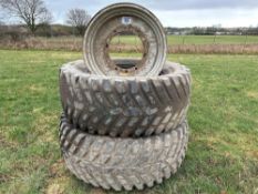 Pair of Nokian 540/65R30 tyres and wheels