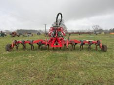 Evers 7.2m hydraulic folding tine slurry injector, umbilical or tanker mounted. C/w Vogelsang slurry