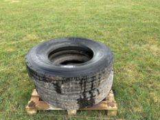 Pair of 11R22.5 tyres (brand new)