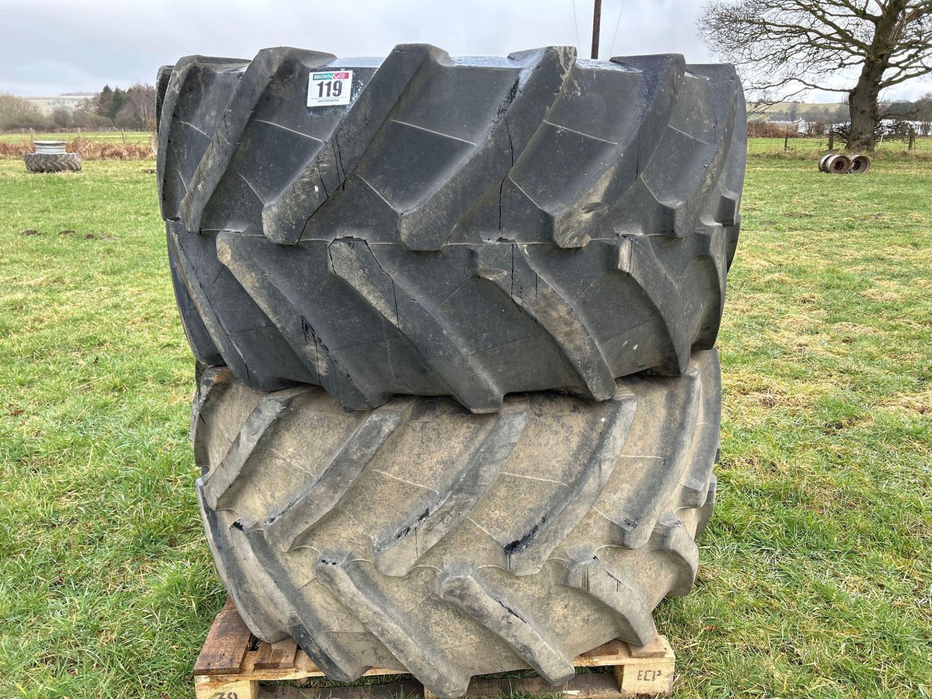 Pair of Trelleborg 710/60R30 tyres and wheels to fit 3000 series rear axle