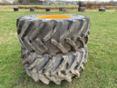 Pair of BKT 600/70R30 tyres and wheels to fit JCB 4000 series Fastrac  (Brand new)