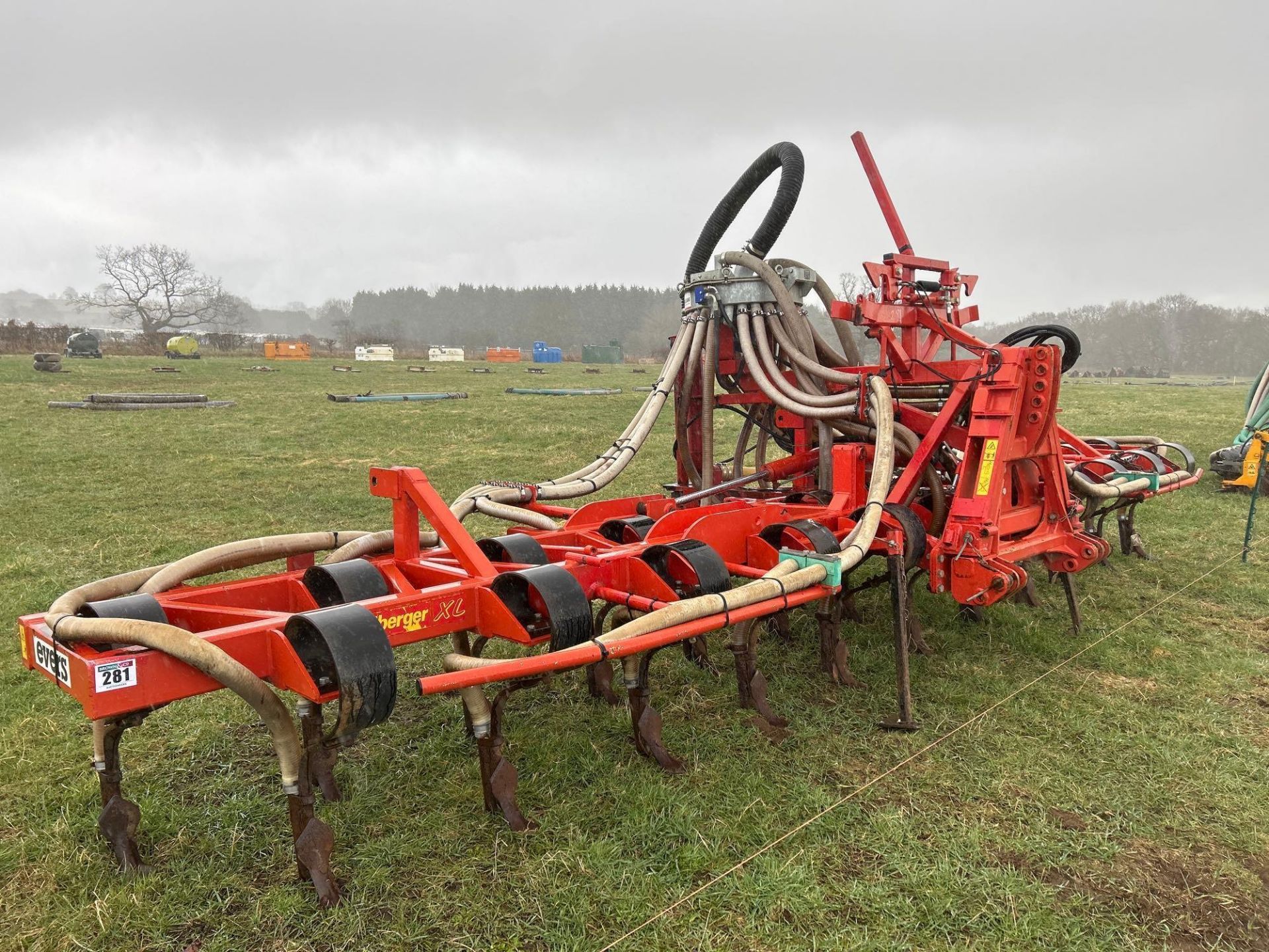 Evers 7.2m hydraulic folding tine slurry injector, umbilical or tanker mounted. C/w Vogelsang slurry - Image 3 of 5