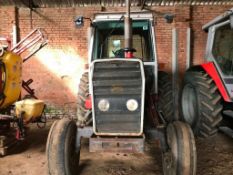1983 Massey Ferguson 698 2wd tractor with 12 speed gear box, 2 manual spool valves, rear link arms a