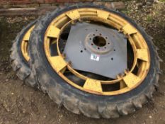 Pair of row crop wheels with Michelin 8.3-44 Bibagrip tyres