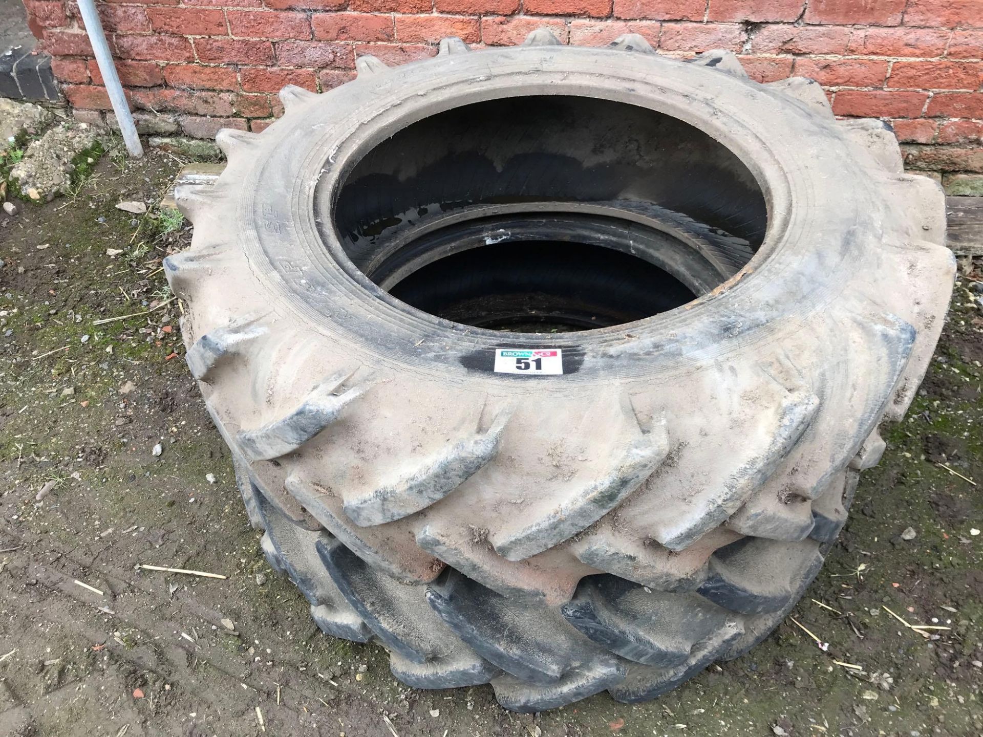 Pair of 13.6R28 tyres