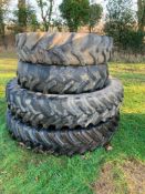 Pair of Row Crops, To Fit New Holland, Tyres Sizes: Rear: 380/90 R50, Front: 380/85 R34, Linglong Ty