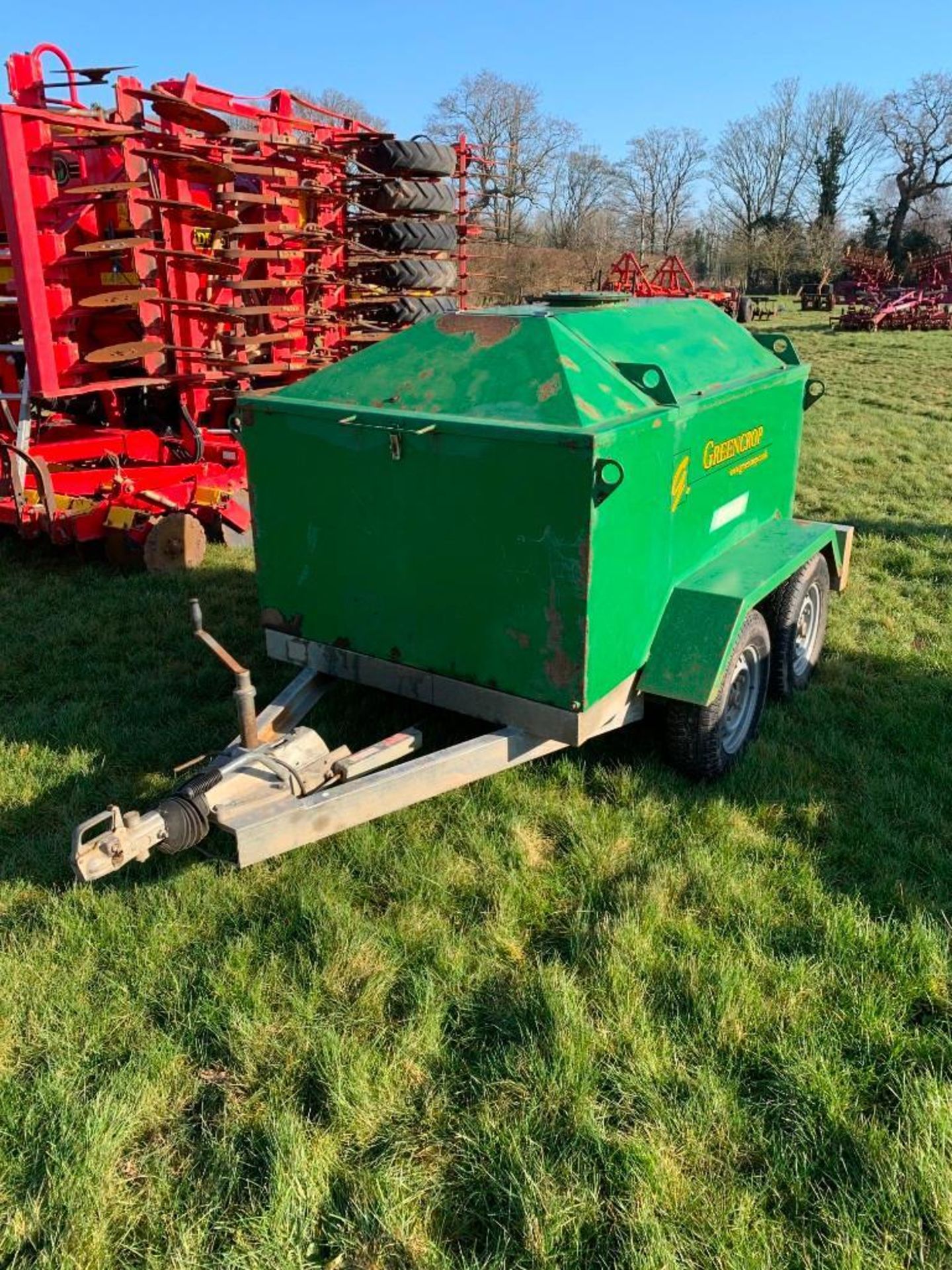 Green Crop 1000Litre Bunded Fuel Bowser, Tandem Axle, 12V Fuel Pump