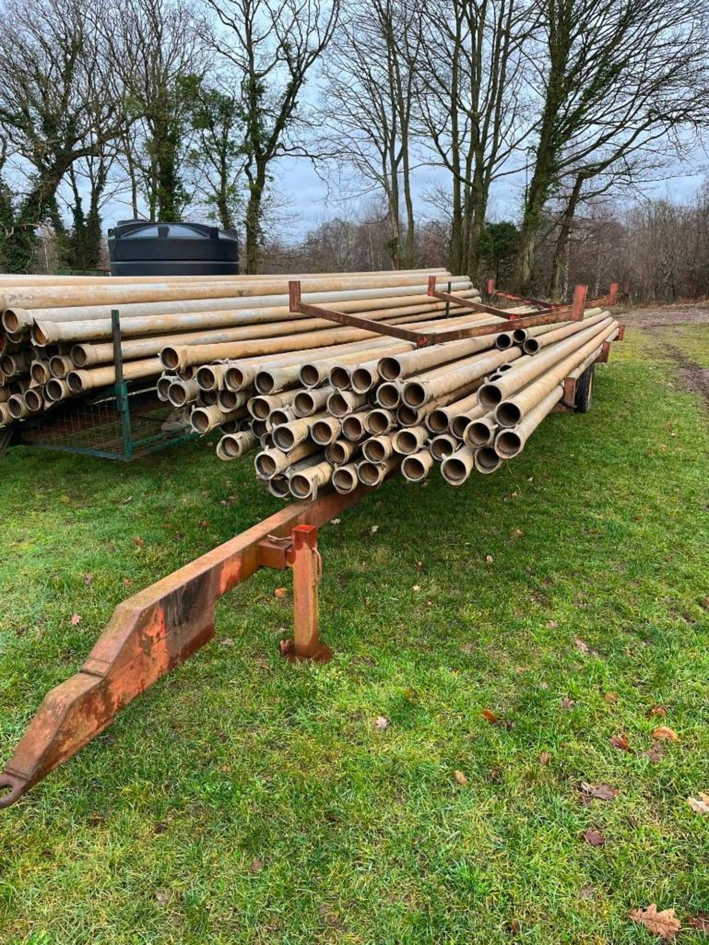 c.60 No. 4" Farrows Aluminium Irrigation Pipes, Includes Single Axle Irrigation Pipe Trailer - Image 3 of 4