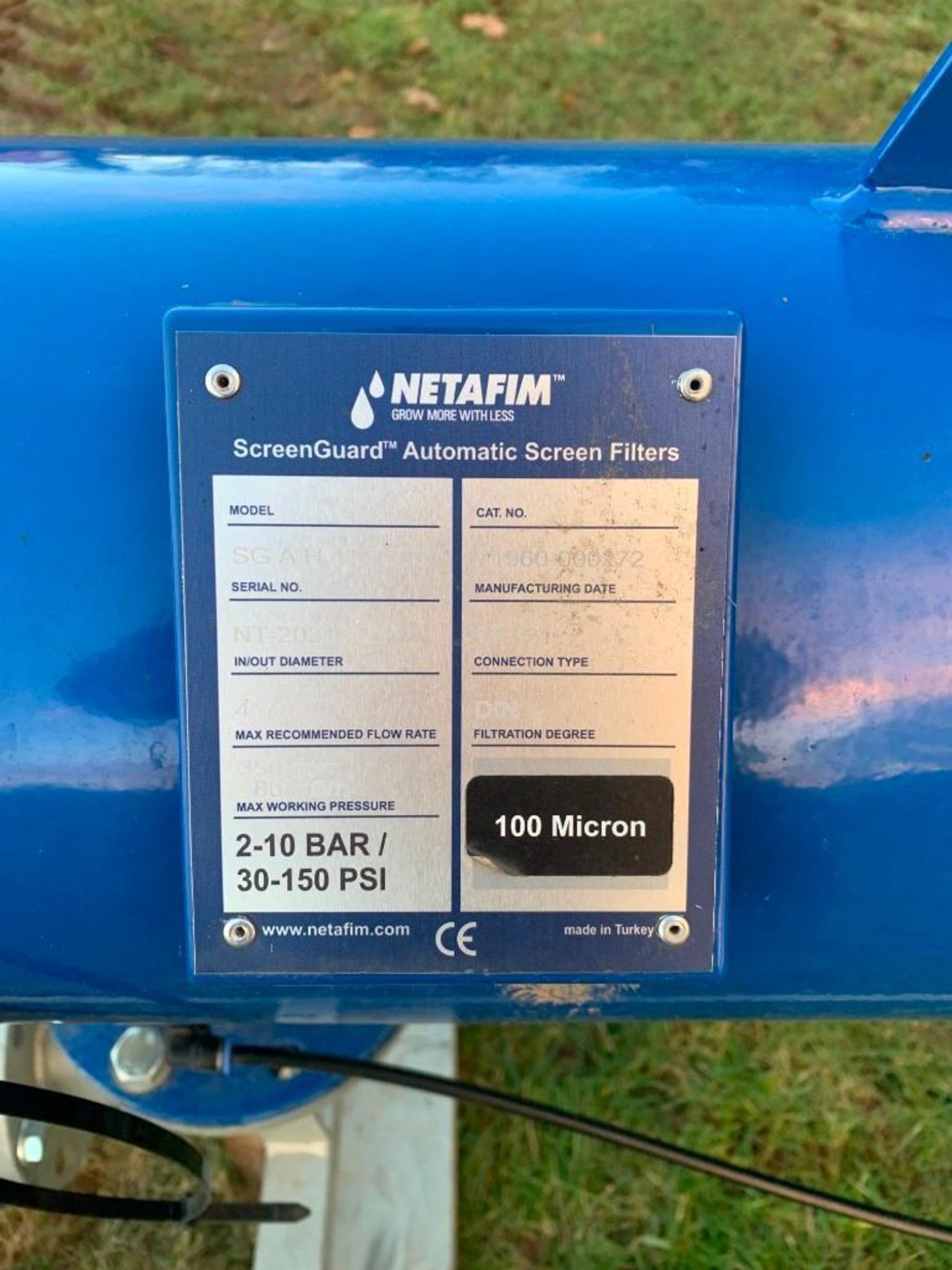 2021 Netafim Screenguard Automatic Screen Filter Drip Irrigator Field Filter, 100 Micron Filter, In/ - Image 4 of 4