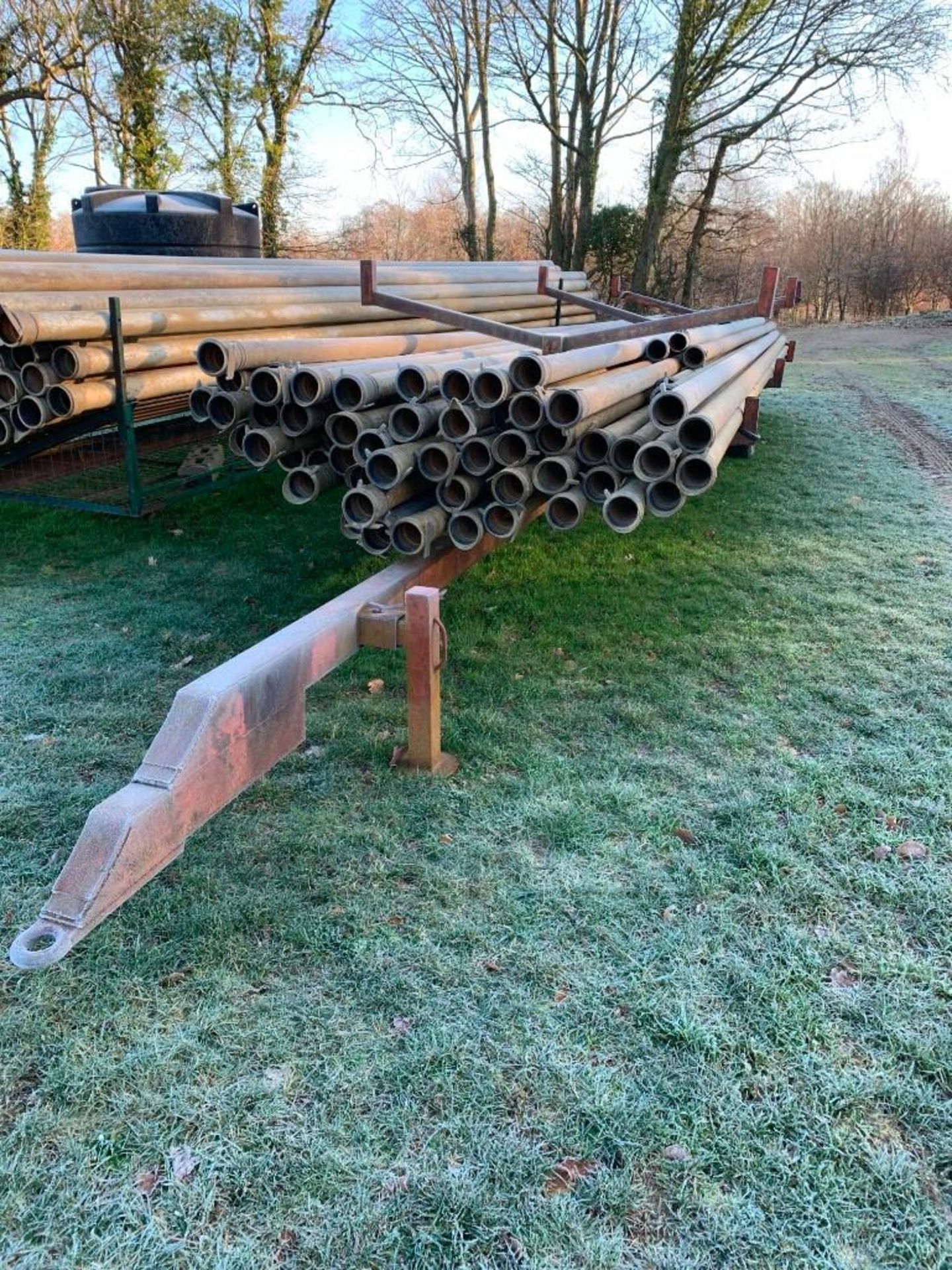 c.60 No. 4" Farrows Aluminium Irrigation Pipes, Includes Single Axle Irrigation Pipe Trailer - Image 2 of 4