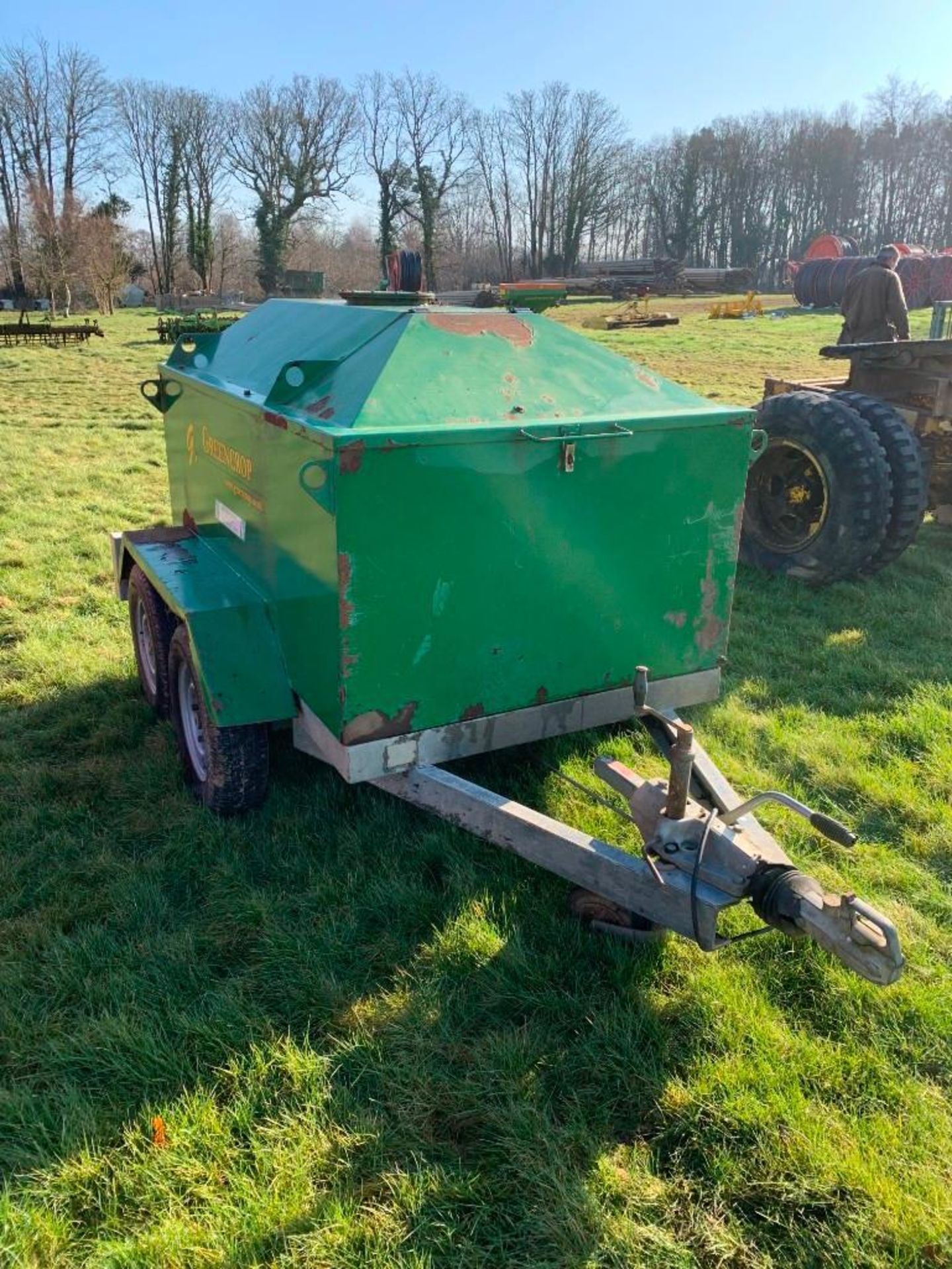 Green Crop 1000Litre Bunded Fuel Bowser, Tandem Axle, 12V Fuel Pump - Image 2 of 5