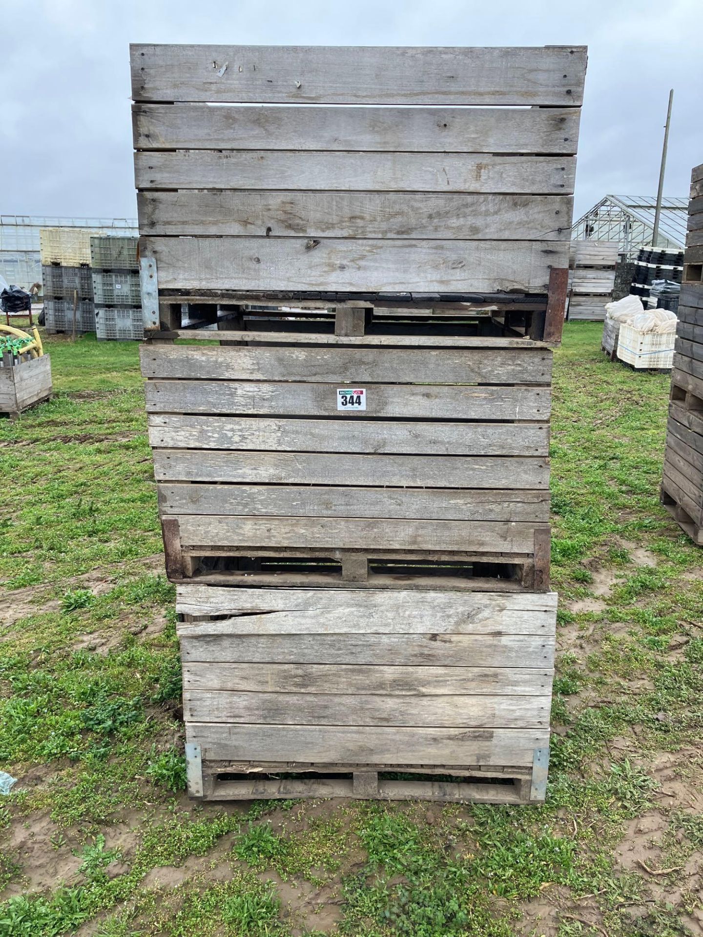 3No wooden pallet boxes