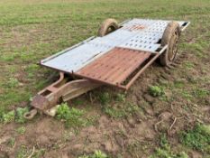 Flat bed 5'10" x 12' single axle trailer with metal floor