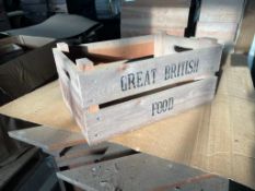 12No repro English half bushel box "Great British Food"