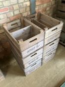 6No Bushel boxes with mid shelf "Fletcher & Son"