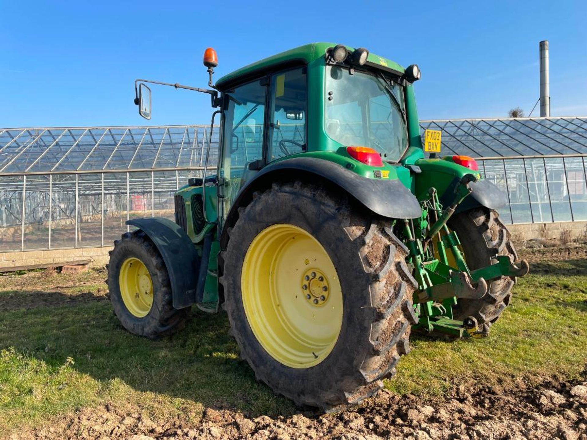 2003 John Deere 6320 40kph Powerquad 4wd tractor with 2 manual spools, 14No 50kg front wafer weights - Image 8 of 20