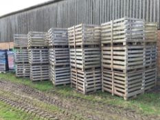 c.30No wooden pallet bins with slatted sides, 40" x 48"